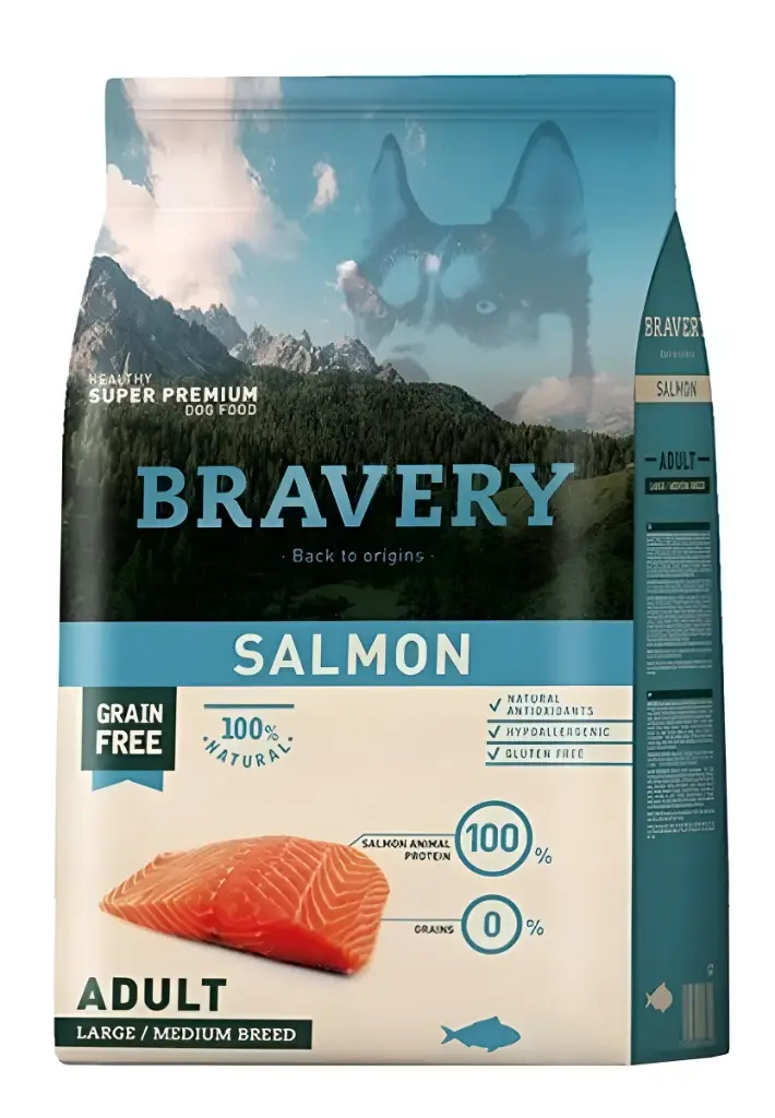 BRAVERY Perro adulto grande/mediano Salmon - 4kg