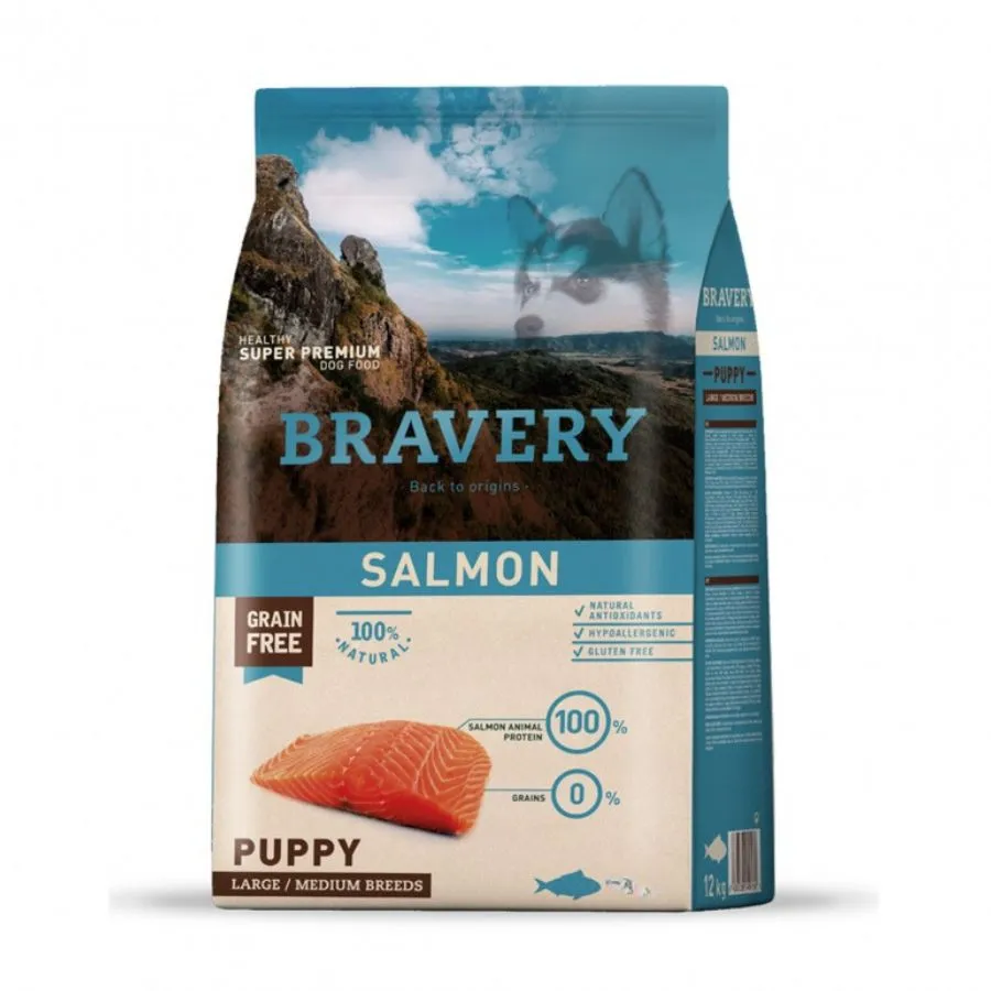 [4PE040070] BRAVERY Perro cachorros grandes/medianos salmon - 4kg