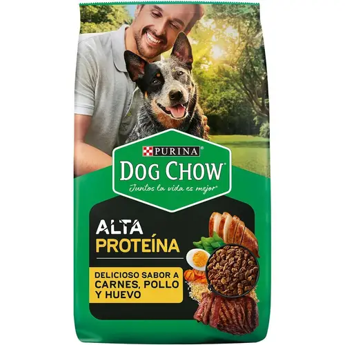 Dog Chow Para Adultos Con Alta Proteína Sabor De Carnes, Pollo Y Huevo 8 kg