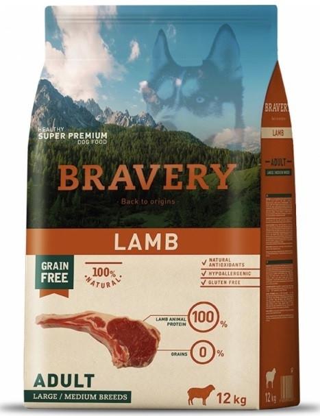 BRAVERY perros adultos grandes/medianos sabor LAMB - 4kg