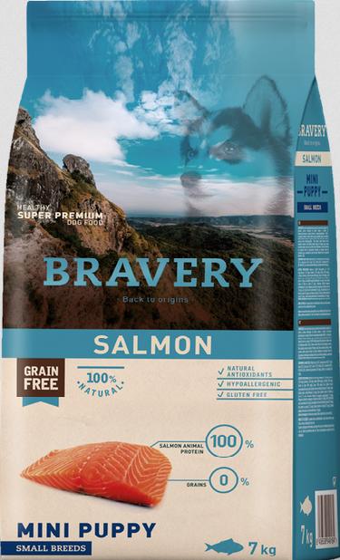 BRAVERY perros cachorros Mini sabor SALMON - 2kg