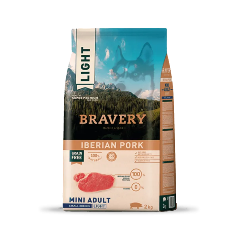 [4PE020011] BRAVERY perros Mini adultos PORK LIGHT - 2kg