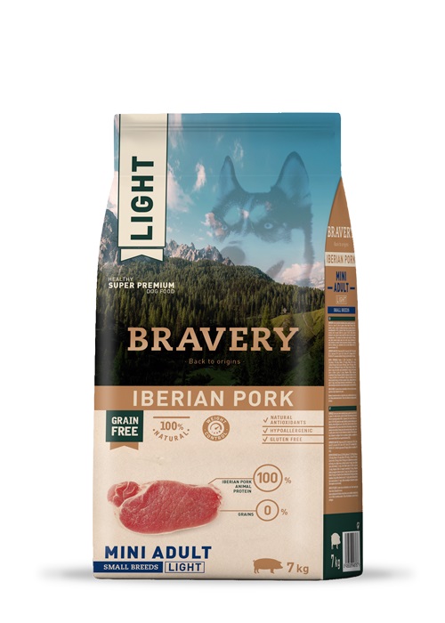 BRAVERY perros Mini adultos PORK LIGHT - 2kg