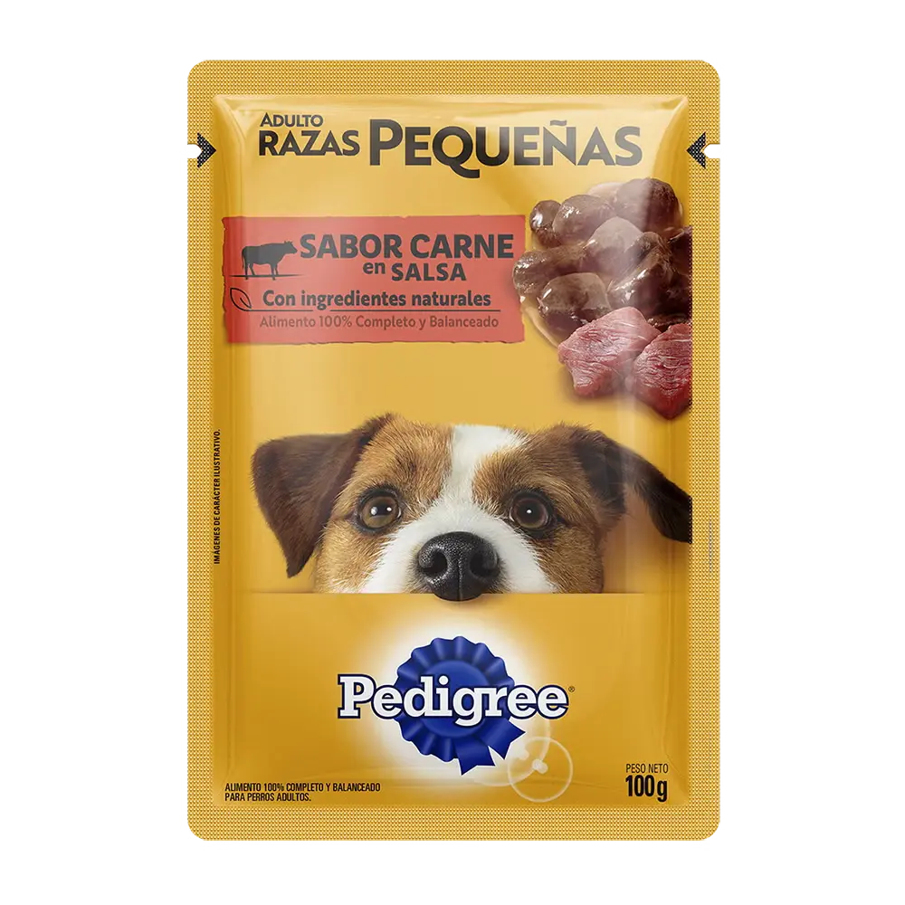 PEDIGREE® SOBRES™ Adulto Razas Pequeñas En Salsa Sabor Carne 